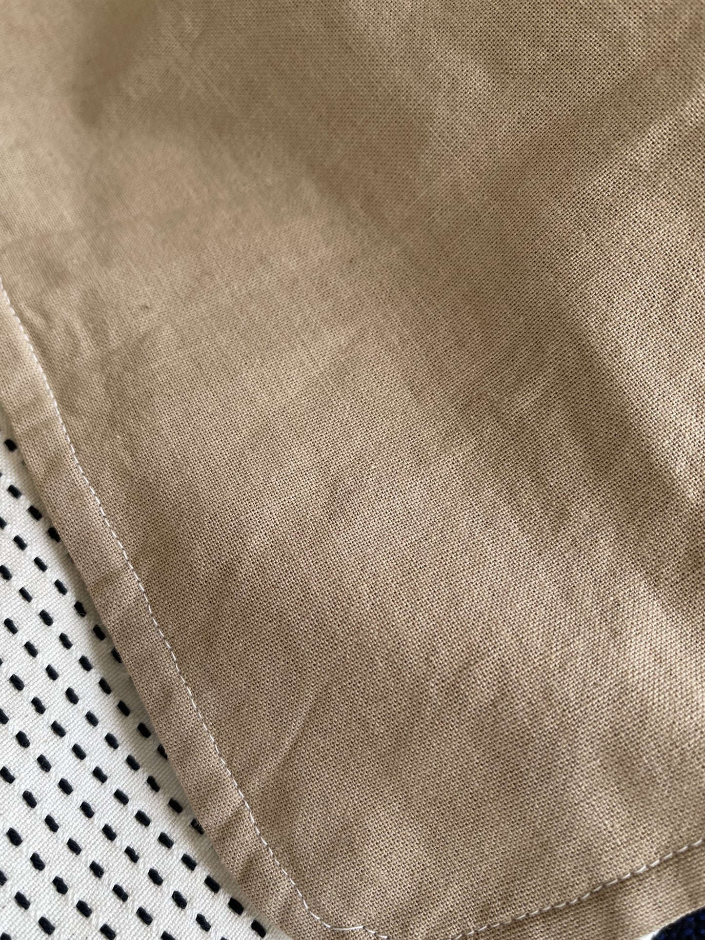 三河木綿 刺し子織 ロングワンピース(1本刺し子)