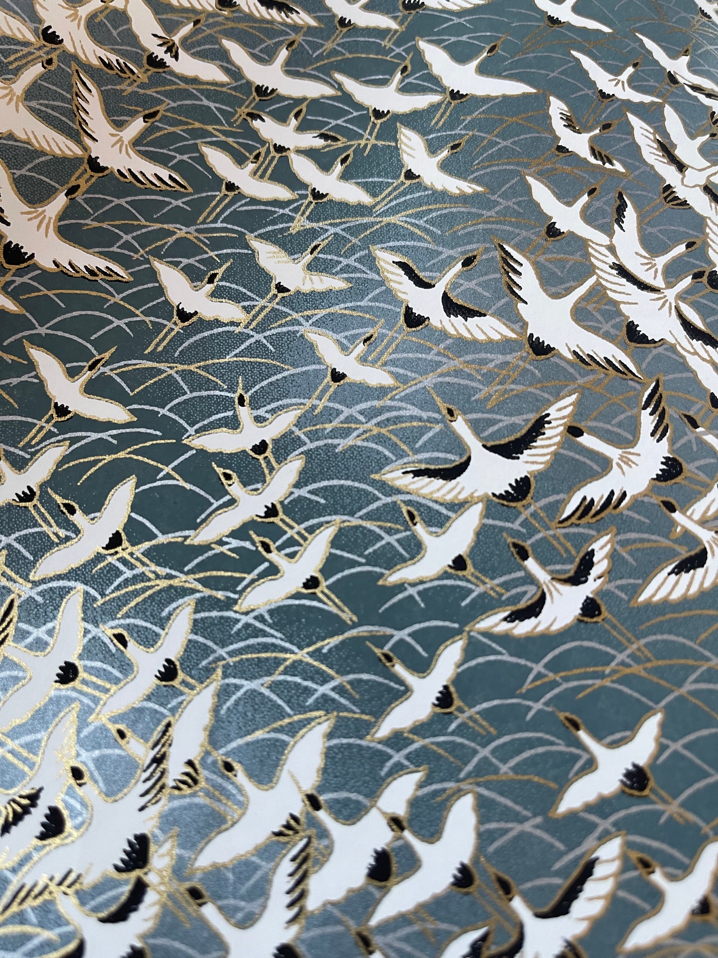 友禅和紙 お道具箱 (深ボックス型) 鶴