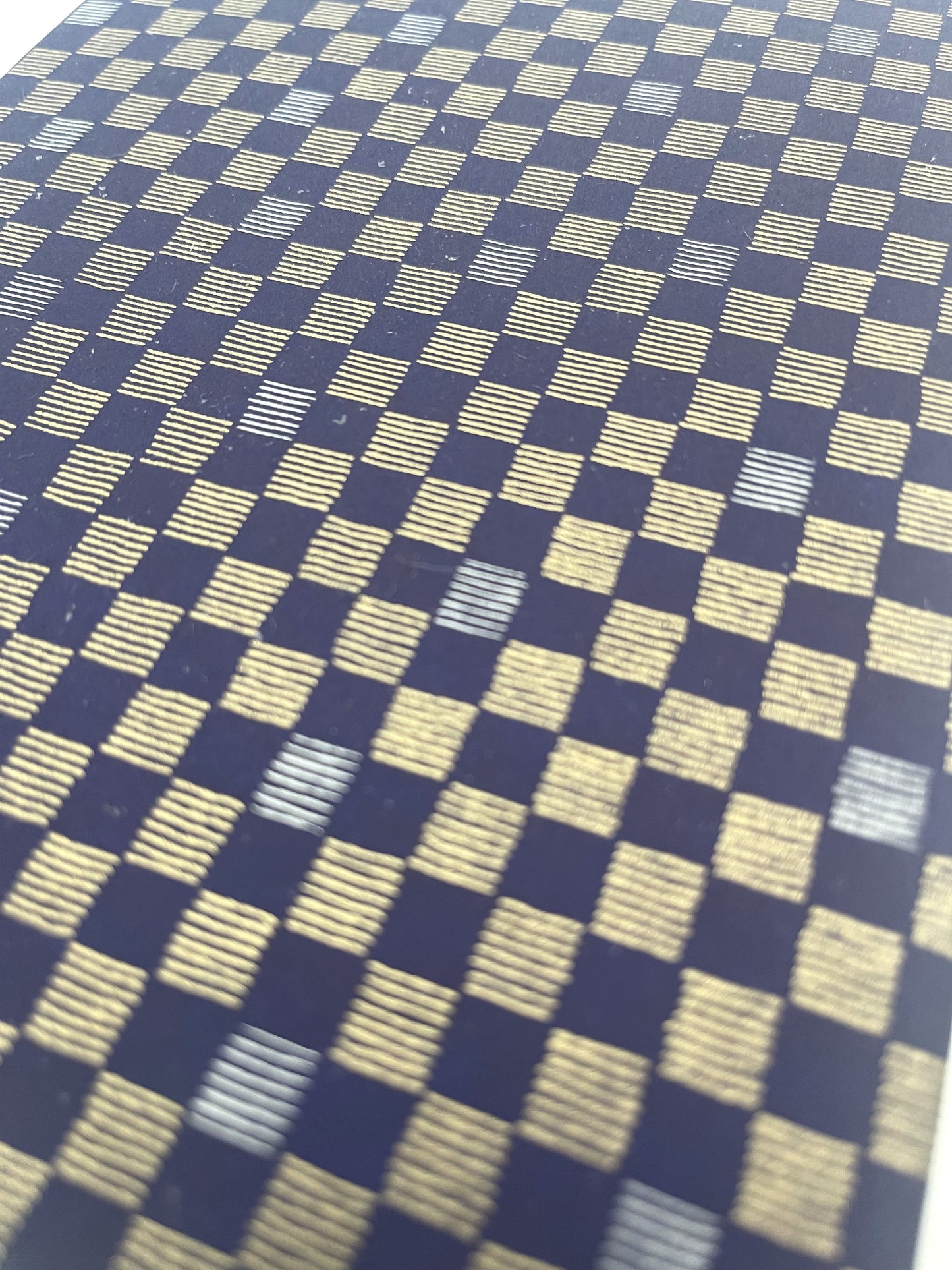 友禅和紙 お道具箱 ichimatsu (深ボックス型) ネイビー