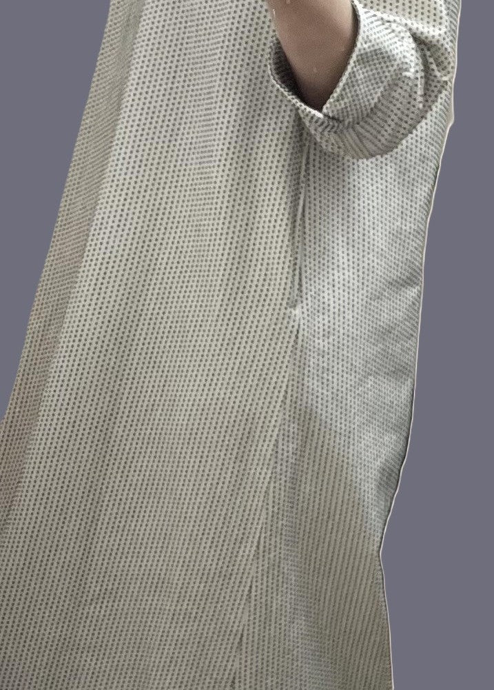 三河木綿　刺し子織　ロングワンピース(1本刺し子）