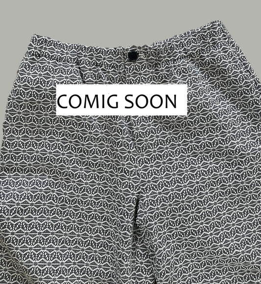 三河木綿　刺し子織　ワイドパンツ（麻の葉柄）ユニセックス