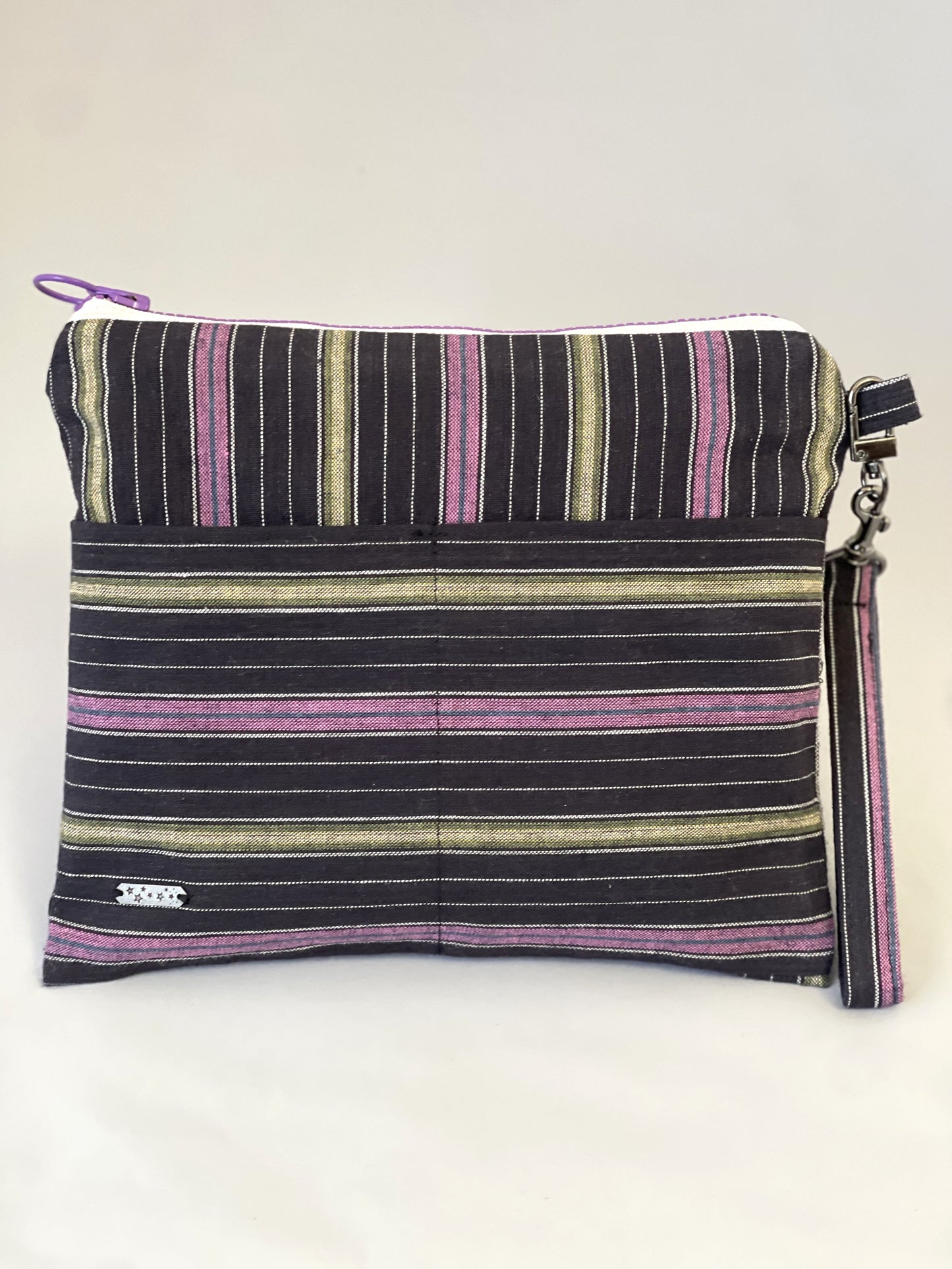 三河木綿　フラットポーチ　