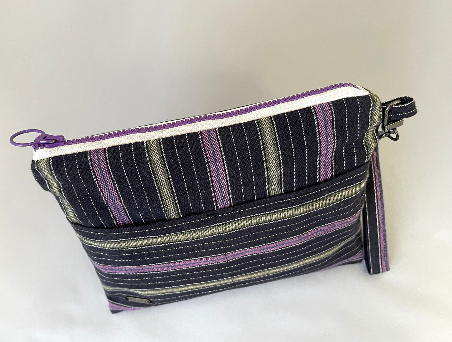 三河木綿　フラットポーチ　