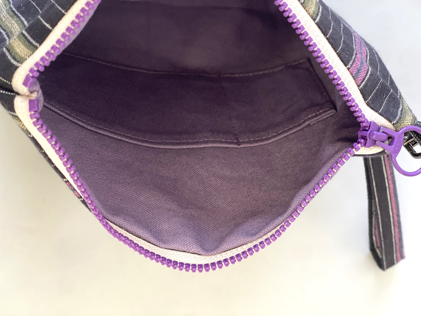 三河木綿　フラットポーチ　