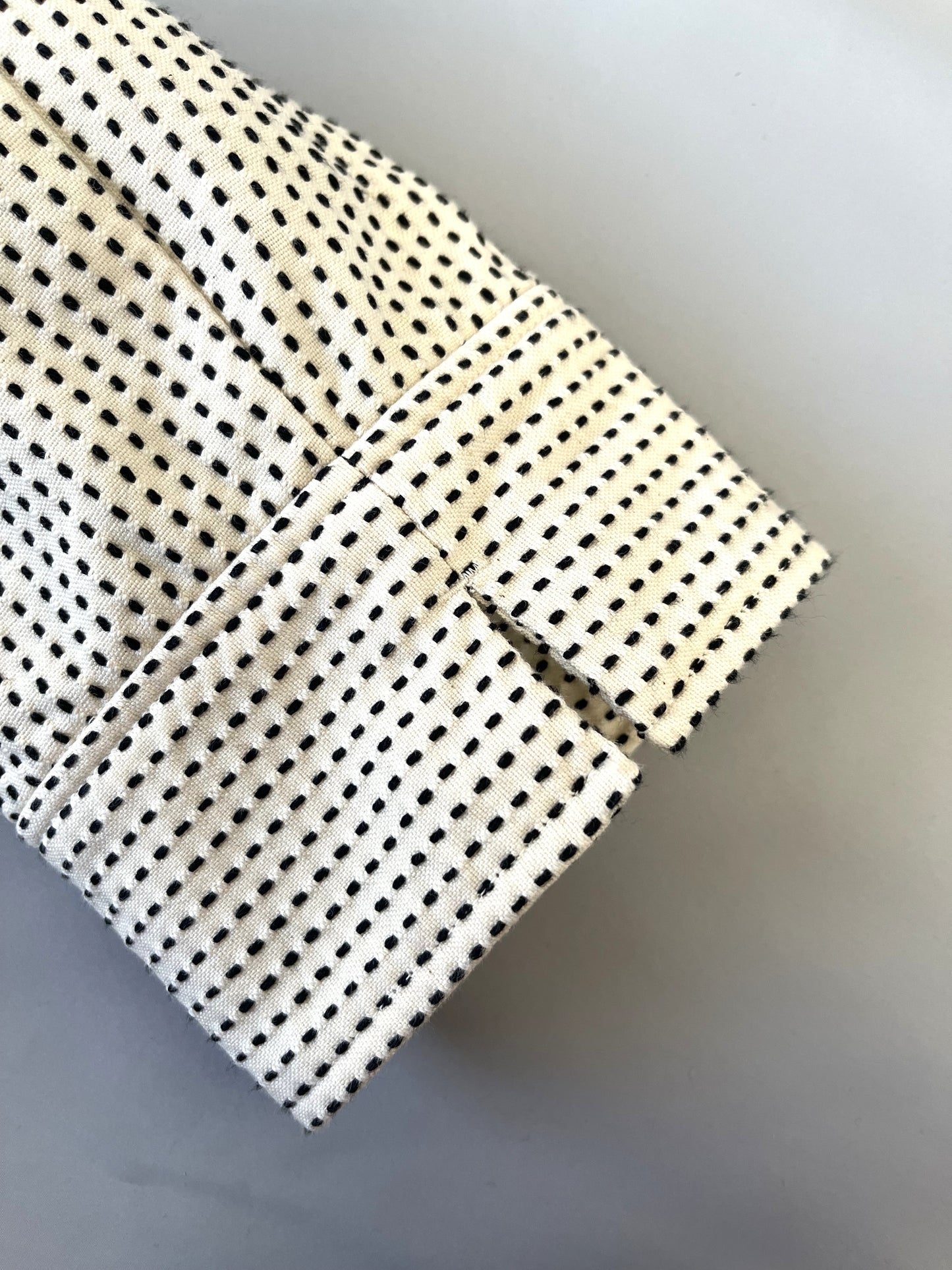 三河木綿　刺し子織　ロングワンピース(1本刺し子）