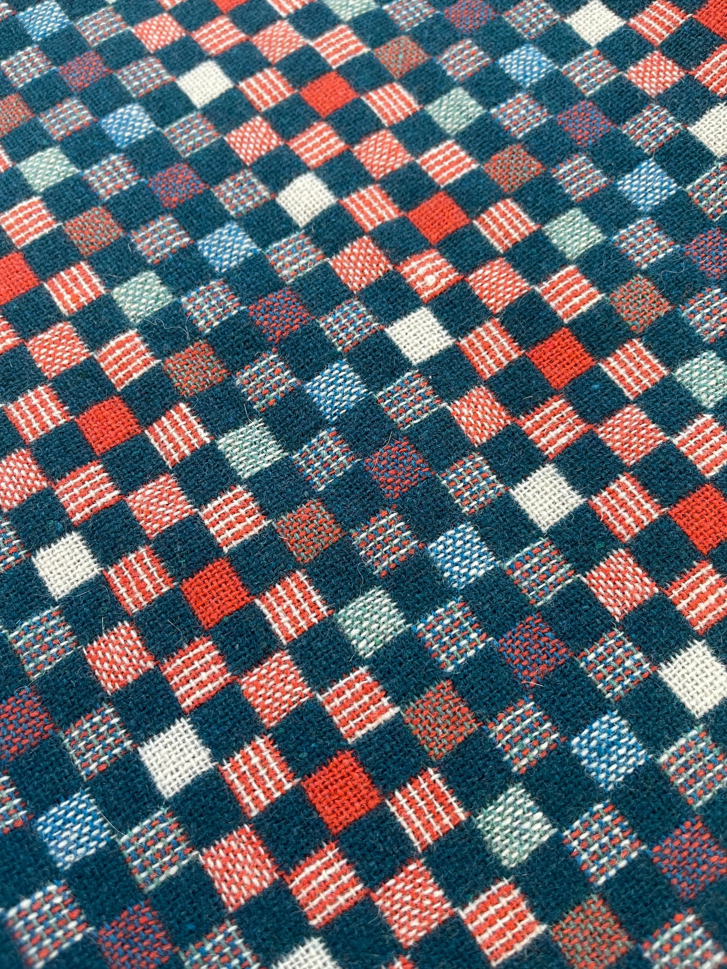 BISHU Dobby Rectangular Cushion Cover (Checkered Navy) 30cm x 50cm