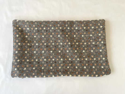 尾州 ドビー織り　長方形クッションカバー（水玉　グレー）30cm×50cm