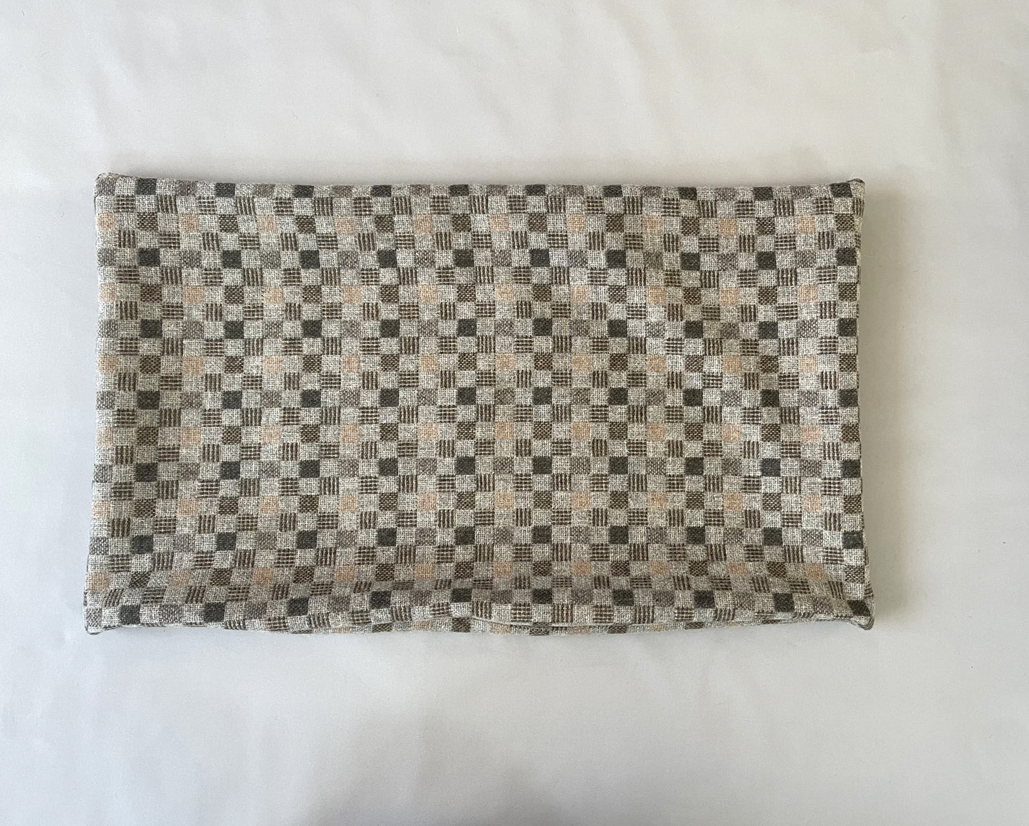 尾州 ドビー織り　長方形クッションカバー（市松　ライトグレー）30cm×50cm