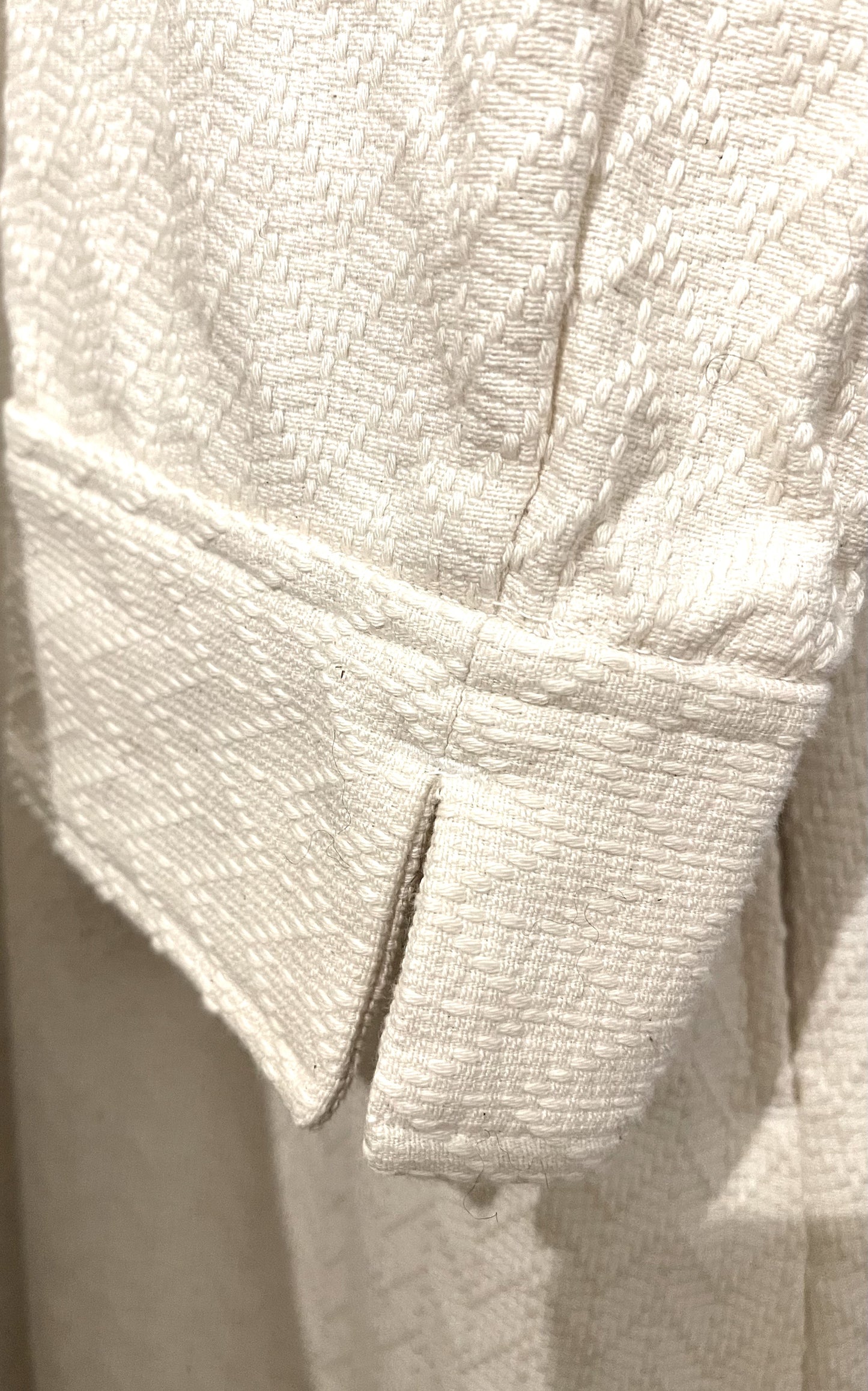 三河木綿　刺し子織　ロングワンピース(杉綾）