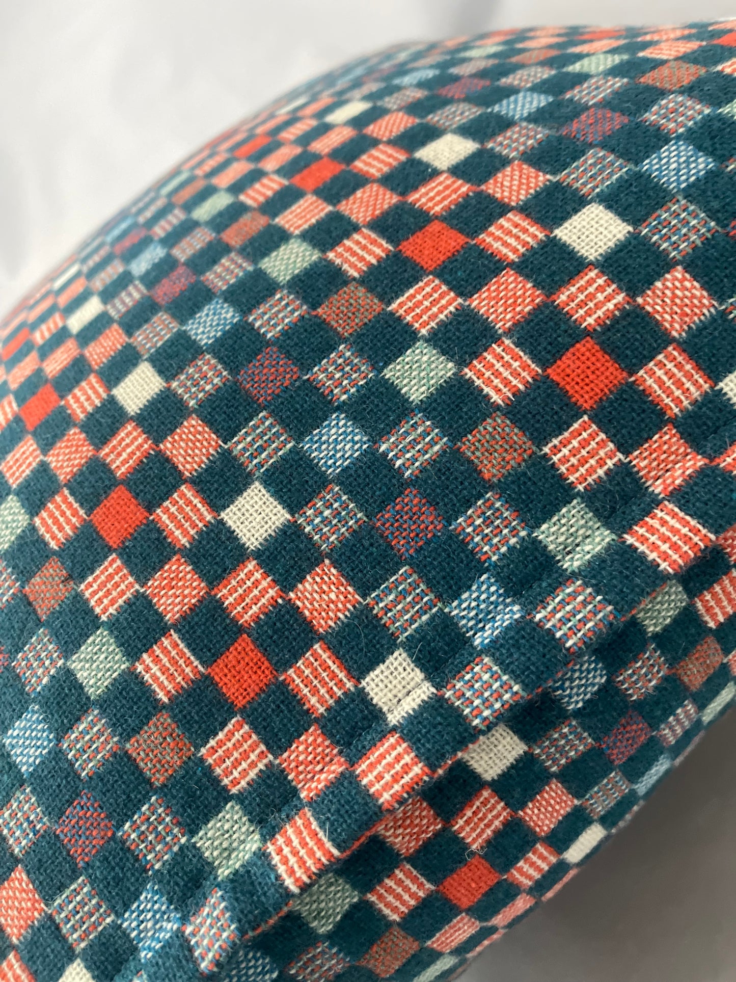 BISHU Dobby Square Cushion Cover (Checkered Navy) 50cm x 50cm