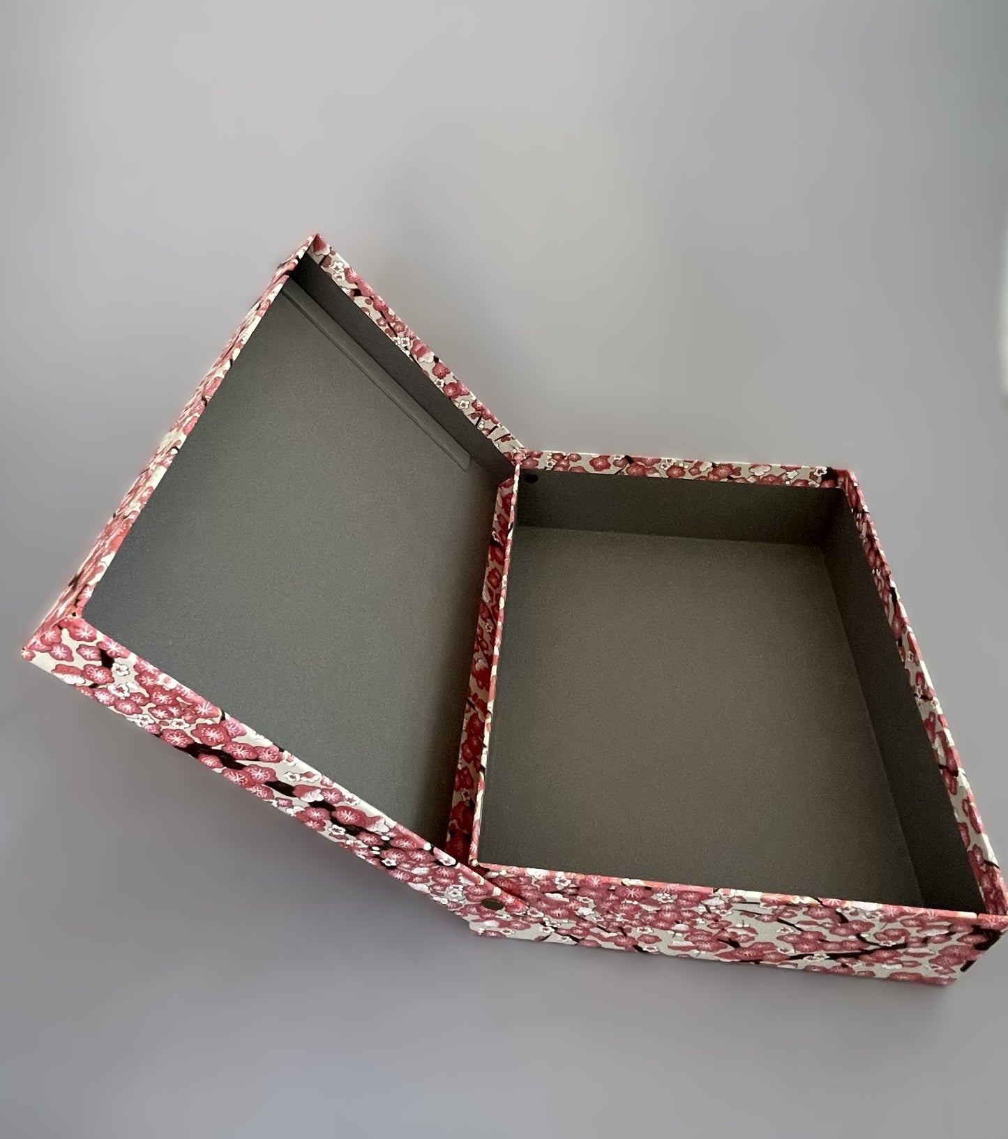 友禅和紙　お道具箱 （浅型）梅の木  オフホワイト/ピンク
