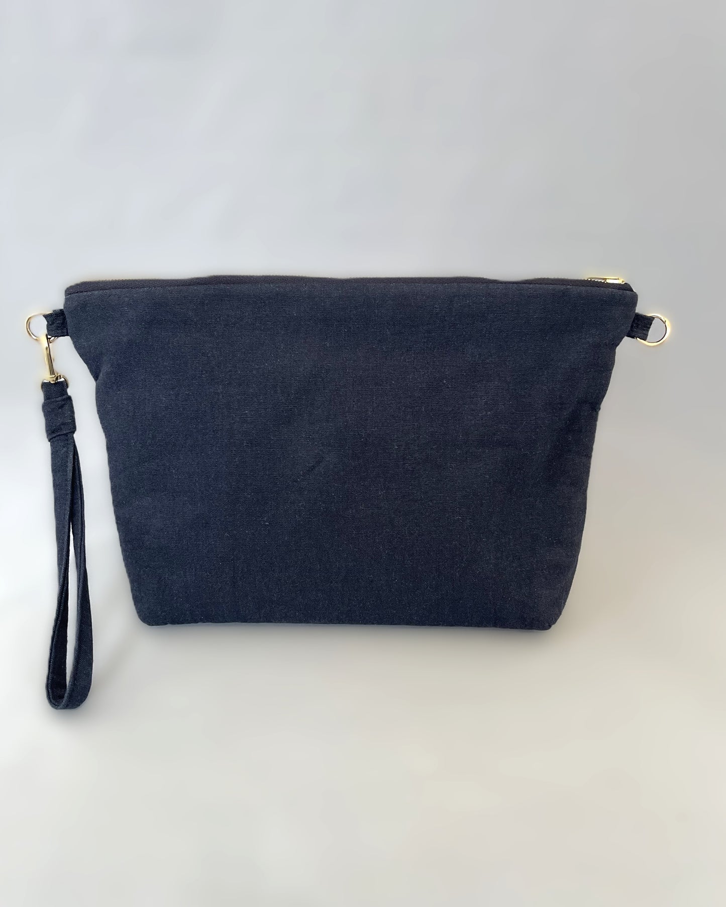 Mikawa Cotton Clutch/Pouch (with chain) NAVY