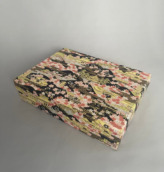 友禅和紙　お道具箱 （浅型）京の街　ブラック