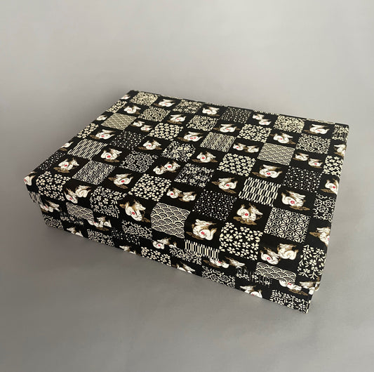 友禅和紙　お道具箱 （浅型）ドラゴン ブラック